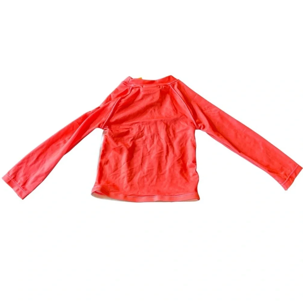 Gymboree Girls 2T Flamingo Rash Guard Swim Top Pink UPF 50+ Long Sleeve NWT